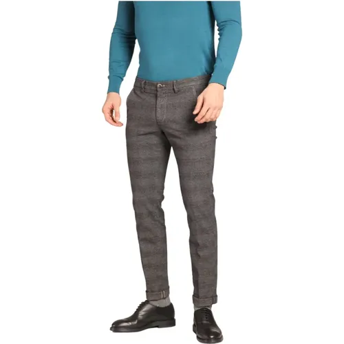 Slim Fit Baumwoll Stretch Chino Hose mit Verblasstem Karomuster , Herren, Größe: 2XL - Mason's - Modalova