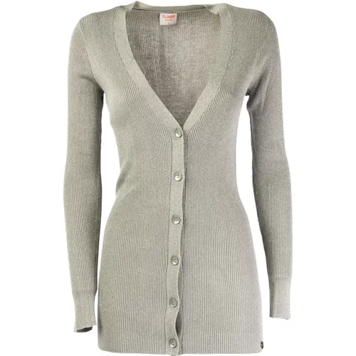 Langer Strick-Cardigan Lurex Grau - Sun68 - Modalova