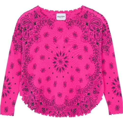 Neon Rose Cashmere Bandana Sweater , Damen, Größe: M - Kujten - Modalova
