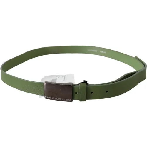 Leather Silver Buckle Waist Men Belt , unisex, Sizes: 100 CM - Costume National - Modalova