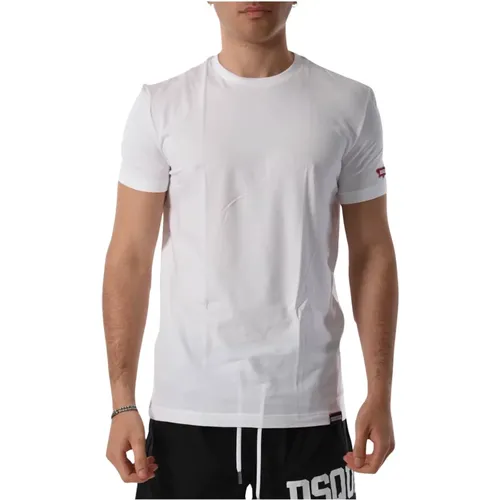 Cotton T-shirt with logo print , male, Sizes: M, S, L, 2XL, XL - Dsquared2 - Modalova