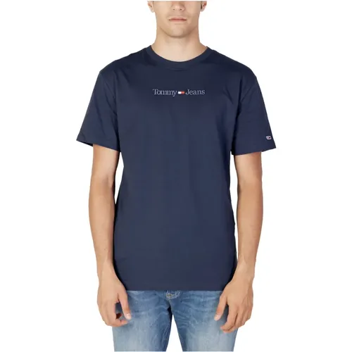 Mens Classic Small Text T-Shirt , male, Sizes: XL, M, L - Tommy Jeans - Modalova