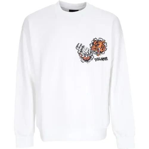 Tiger Crewneck Sweatshirt Weiß Streetwear , Herren, Größe: XL - Disclaimer - Modalova