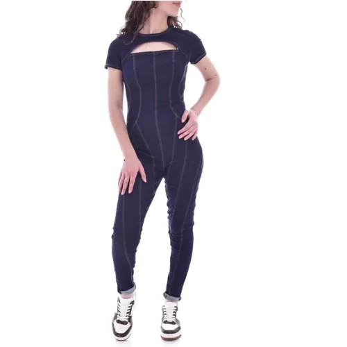 Stretch Denim Jumpsuit - Dunkelblau, Elegant und Trendig , Damen, Größe: W24 - Guess - Modalova