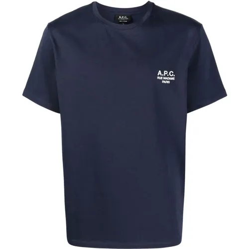 Besticktes Logo Baumwoll T-Shirt , Herren, Größe: M - A.p.c. - Modalova