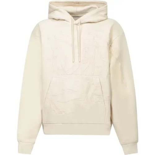 Weißer Sweatshirt mit geprägtem Design - Burberry - Modalova