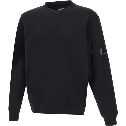 Schwarzer Baumwoll-Kapuzenpullover , Herren, Größe: L - C.P. Company - Modalova