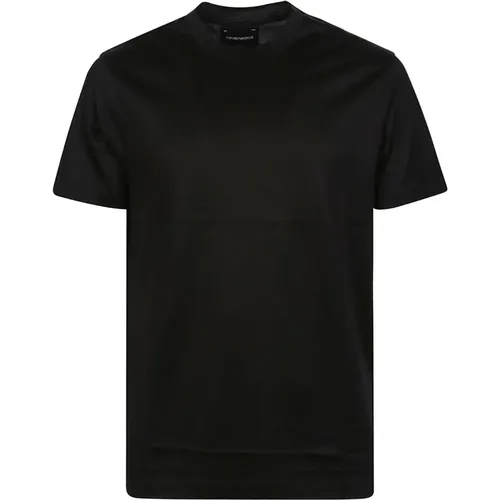 Schwarzes Lyocell Baumwoll T-Shirt für Männer , Herren, Größe: 2XL - Emporio Armani - Modalova