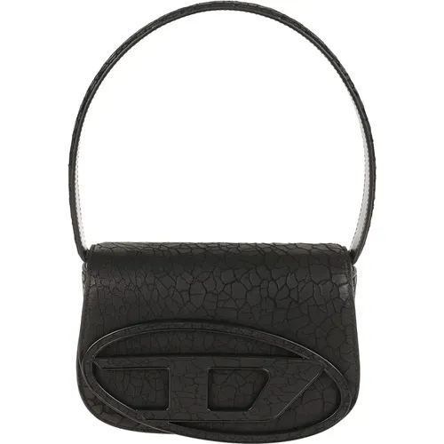 Schwarze Lederhandtasche Eleganter Stil - Diesel - Modalova