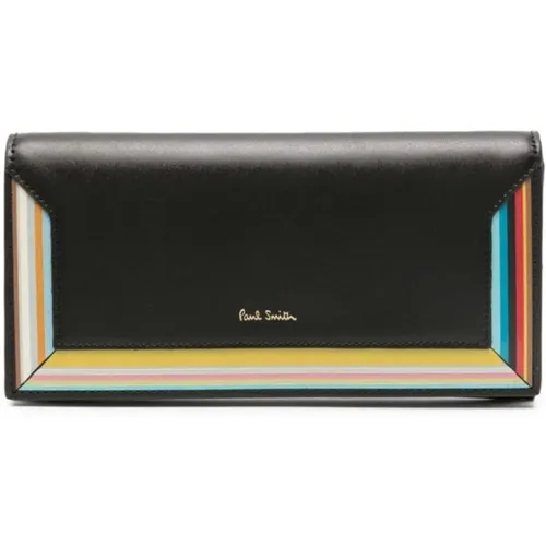 Leather Wallet with Stripe Detailing , female, Sizes: ONE SIZE - PS By Paul Smith - Modalova