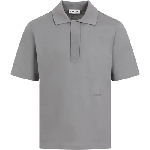 Grey Cotton Polo Shirt , male, Sizes: L, M, XL - Lanvin - Modalova