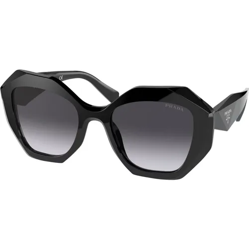 Stilvolle Sonnenbrille Schwarz Grau Verlauf , Damen, Größe: 53 MM - Prada - Modalova