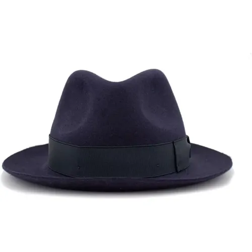 Brushed Felt Fedora Hat , male, Sizes: 58 CM, 55 CM, 56 CM - Borsalino - Modalova