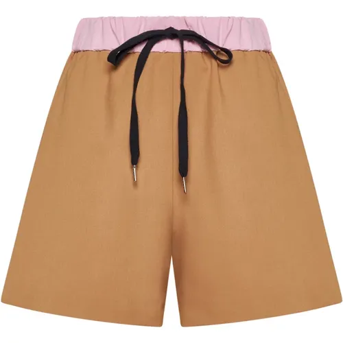 Braune Leder Shorts Stilvoll , Damen, Größe: XS - Blanca Vita - Modalova