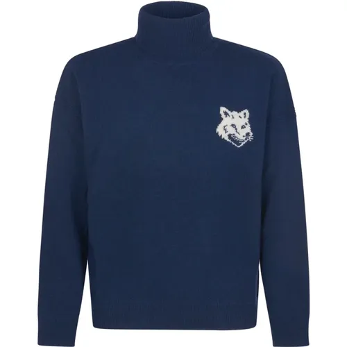 Fox Head Intarsia Sweaters , Herren, Größe: M - Maison Kitsuné - Modalova