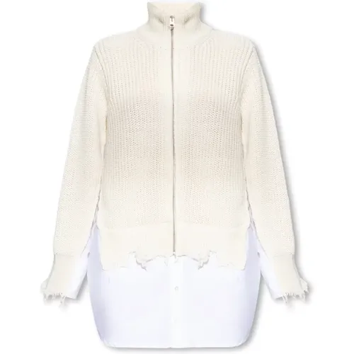 Cardigan with decorative trims , female, Sizes: S - MM6 Maison Margiela - Modalova