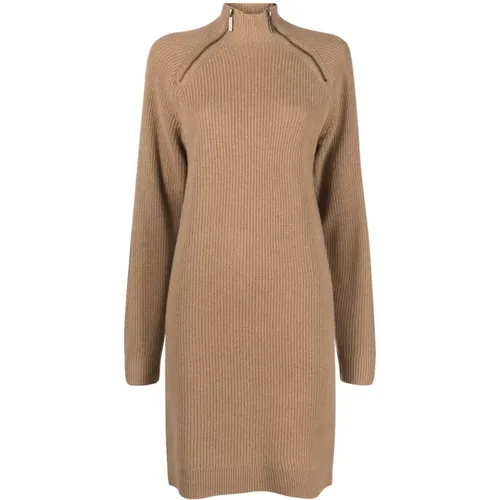 Braunes Woll-Zipper-Sweater-Kleid - Michael Kors - Modalova