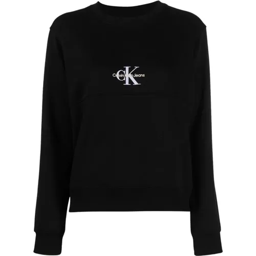 Monogramm -Logo -Crew -Hals , Damen, Größe: S - Calvin Klein Jeans - Modalova