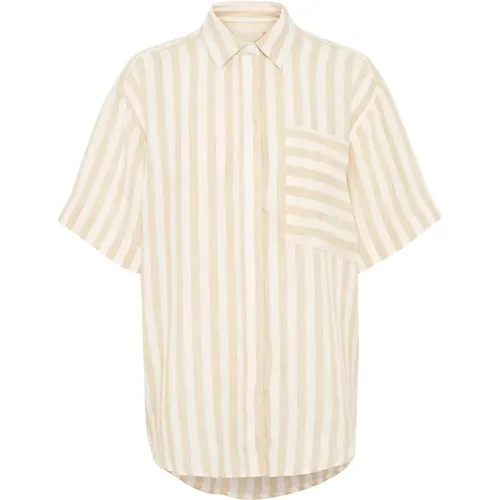 Oversized Striped Shirt Blouse White Pepper , female, Sizes: 2XL, XS, L, XL, M, S - Part Two - Modalova