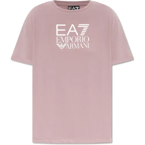 T-Shirt mit Logo , Damen, Größe: XS - Emporio Armani EA7 - Modalova