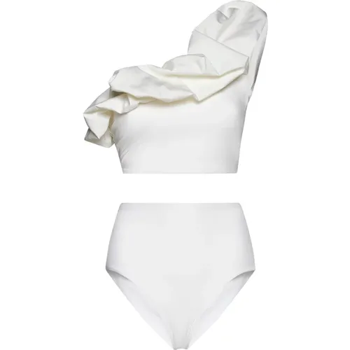 Ruffled One-Shoulder Bikini Set , female, Sizes: ONE SIZE - Maygel Coronel - Modalova