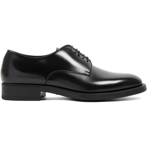 Schwarze Leder Loafer Schuhe - Giorgio Armani - Modalova