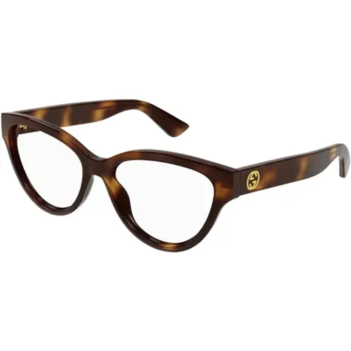 Stylish Havana Frame Glasses , female, Sizes: 55 MM - Gucci - Modalova