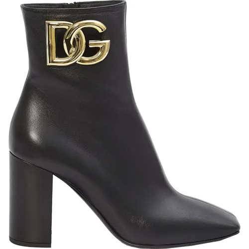 Bedruckte Leder Stiefeletten - Dolce & Gabbana - Modalova