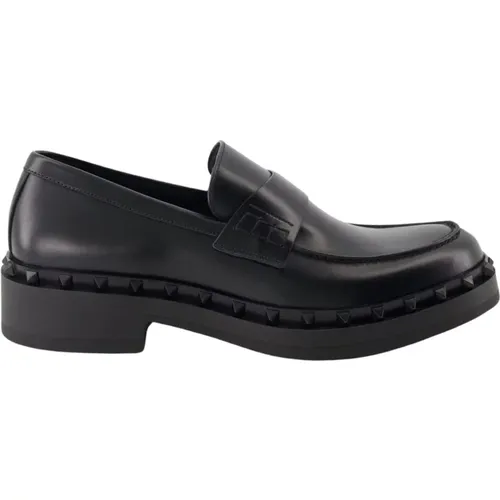 Rockstud Slip-On Leather Loafers , male, Sizes: 11 UK, 6 UK, 7 UK, 10 UK, 9 UK, 8 UK - Valentino Garavani - Modalova