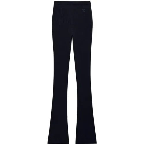 Schwarze Rippstrick Flare Jeans - Courrèges - Modalova