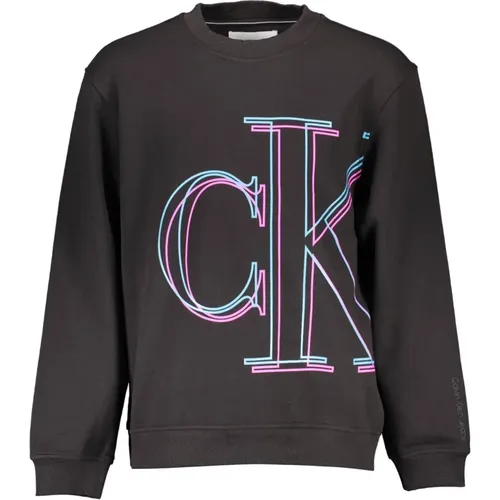 Schwarzer Herren Langarm-Sweatshirt , Herren, Größe: 2XL - Calvin Klein - Modalova