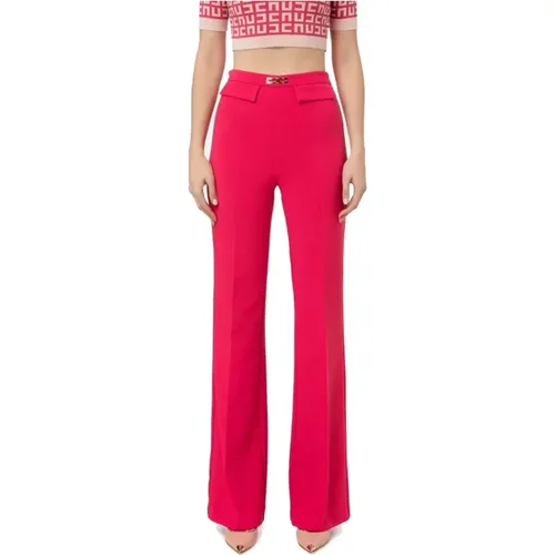 Pants IN Double Stretch Crepe With Palazzo FIT , female, Sizes: M, XL, L - Elisabetta Franchi - Modalova