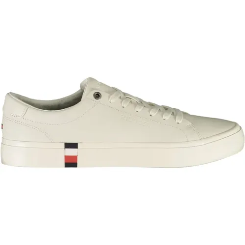 Weiße Herren-Sneaker mit kontrastierenden Details , Herren, Größe: 45 EU - Tommy Hilfiger - Modalova