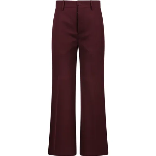 Flared Wool Trousers , female, Sizes: XL, L - Plan C - Modalova