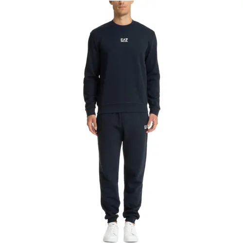 Einfarbiger Elastischer Taillen-Tracksuit mit Taschen , Herren, Größe: L - Emporio Armani EA7 - Modalova