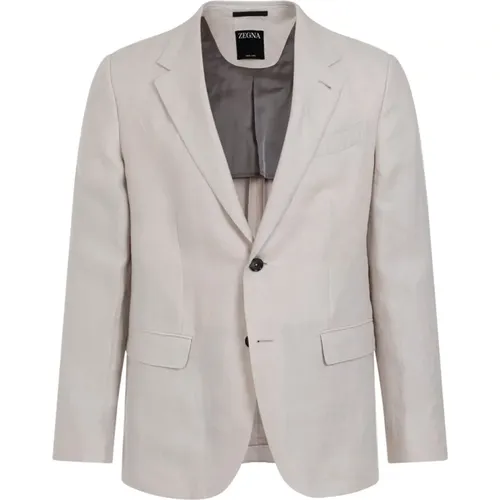 Linen Jacket Ss24 , male, Sizes: L - Ermenegildo Zegna - Modalova