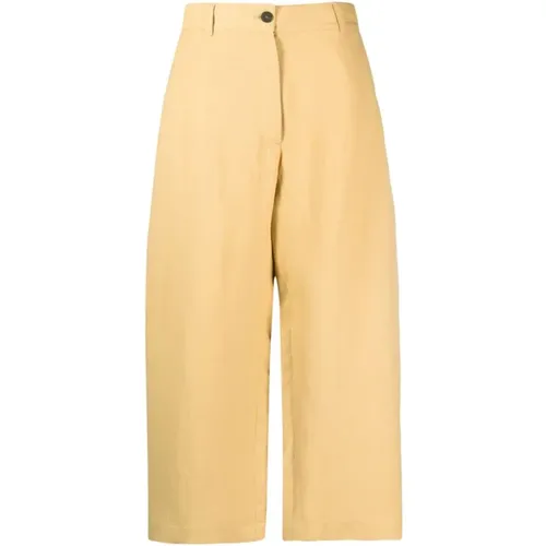 Yellow Linen High Waist Wide Leg Trousers , female, Sizes: S, 2XS, M, L - Studio Nicholson - Modalova
