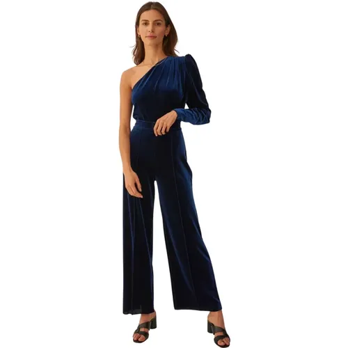 Velour High-Waisted Wide Leg Hose , Damen, Größe: XL - Undress Code - Modalova