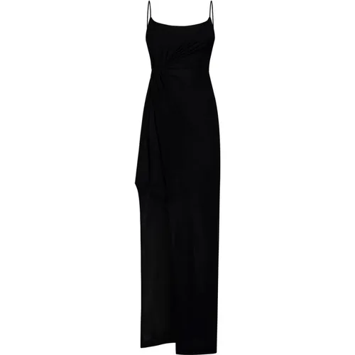 Slipdress with Thin Straps and Curled Side Torchon , female, Sizes: M, XS - pinko - Modalova