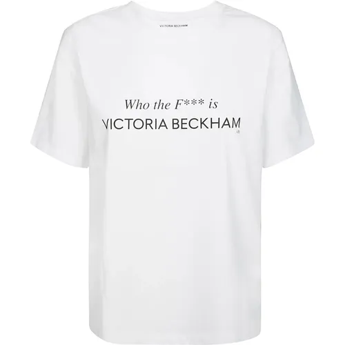 WER ZUM F*** IST Slogan Tee - Victoria Beckham - Modalova