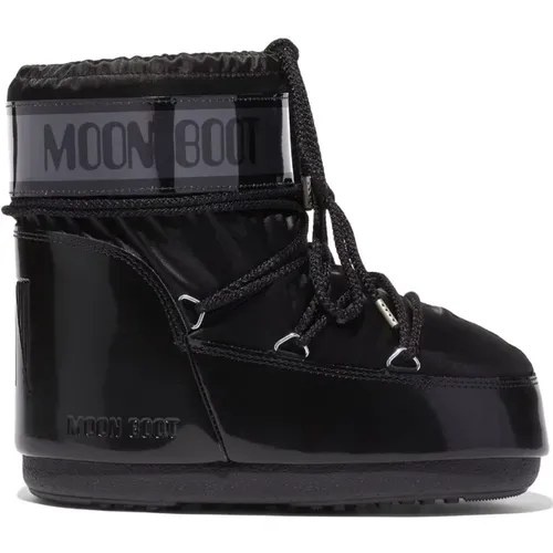 Schwarze Schneestiefel mit Logoaufdruck , Damen, Größe: 36 EU - moon boot - Modalova