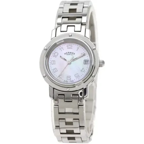 Pre-owned stainless steel silver clock , female, Sizes: ONE SIZE - Hermès Vintage - Modalova