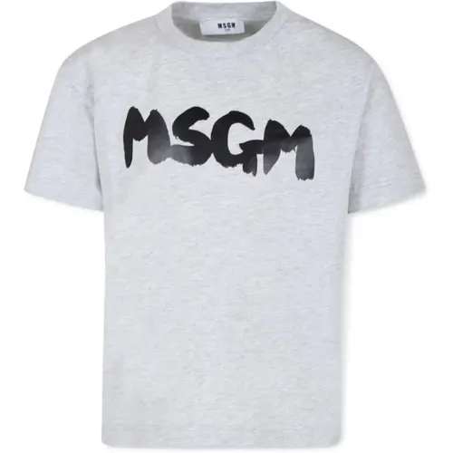 Hellgrau Melange Tee,Schwarzes Tee Shirt,Rosa Tee Shirt,Schwarzes Tee Shirt 110,Bianco Tee Shirt - MSGM - Modalova