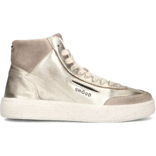 Goldene Mid-Top Damen Sneakers , Damen, Größe: 38 EU - Ghoud - Modalova