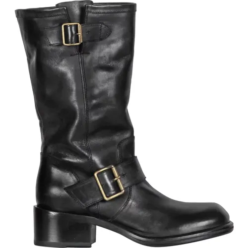 Luxury Leather Boot with Round Toe and Side Zipper , female, Sizes: 3 UK - Fiorentini+Baker - Modalova