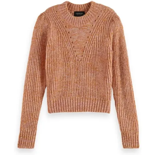 Trendiger Oranger Pullover mit Puffärmeln , Damen, Größe: M - Scotch & Soda - Modalova