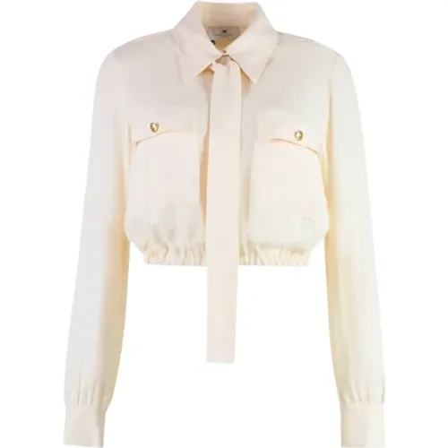 Cropped Shirt , female, Sizes: M, S, L - Elisabetta Franchi - Modalova