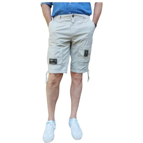 Bermuda-Shorts aus Baumwolle mit Pilotentaschen , Herren, Größe: XL - aeronautica militare - Modalova
