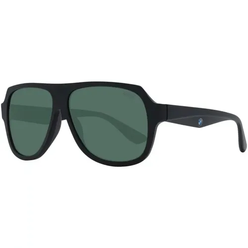 Schwarze Rechteckige Polarisierte Sonnenbrille Grüne Gläser - BMW - Modalova