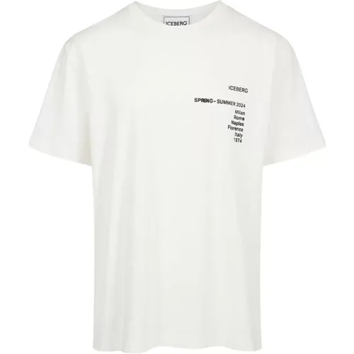 Logo Print Baumwoll T-Shirt,Polo-Shirt mit Logo - Iceberg - Modalova